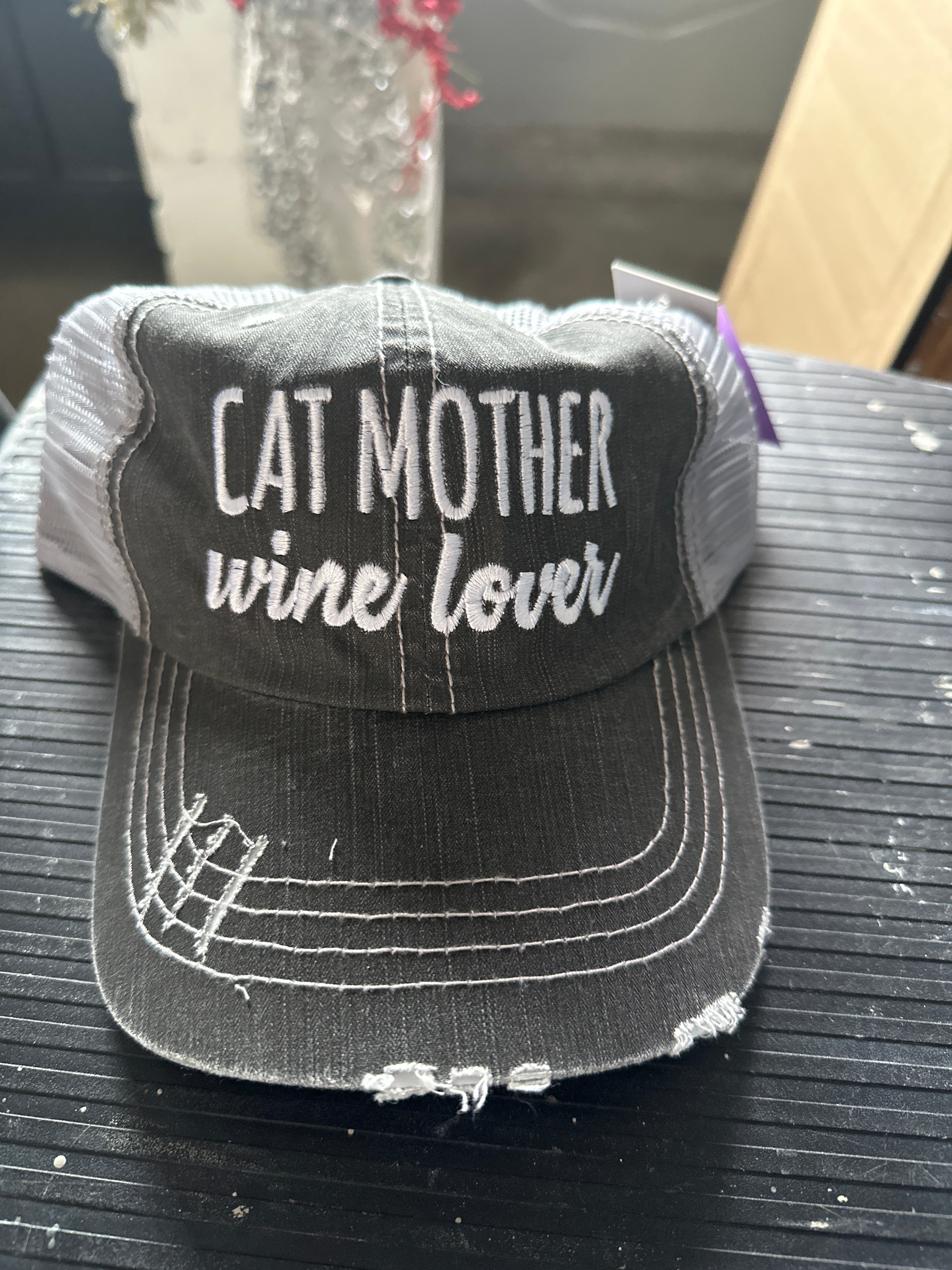 The Cat Mother wine lover Trucker Hat