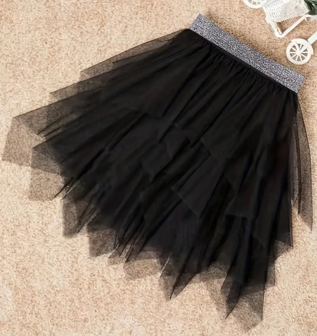 The Black Tulle Festival Skirt for Girls