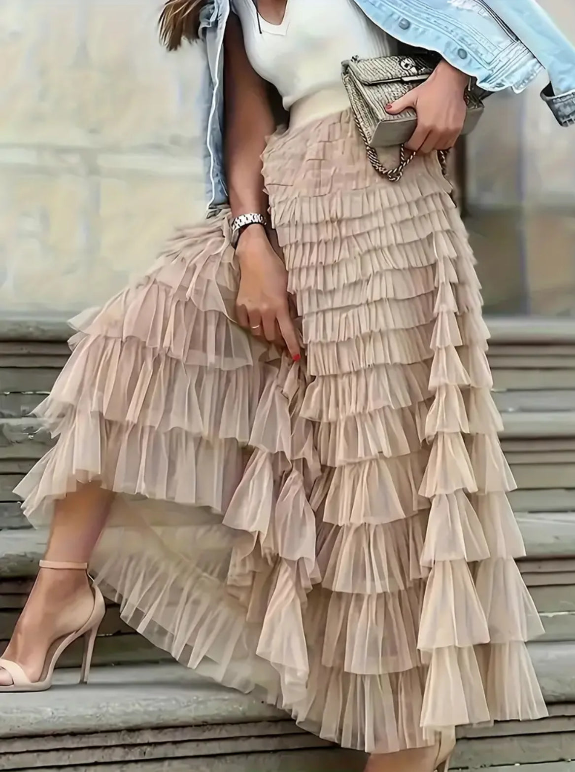 The Apricot Layered Festival Skirt