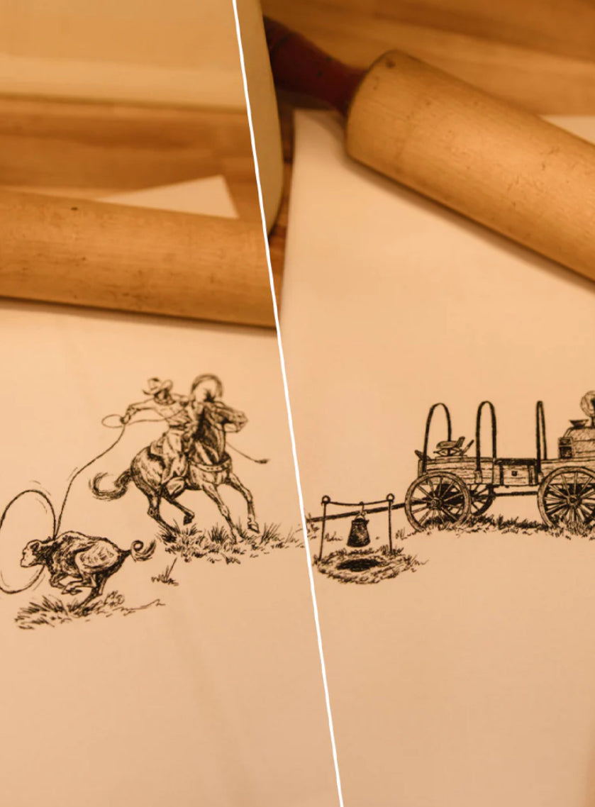 THE RANCHER COLLECTION set of 2 TEA TOWELS