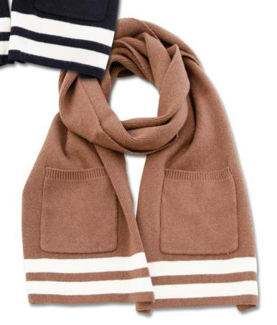 Knit Striped Pocketed Scarves