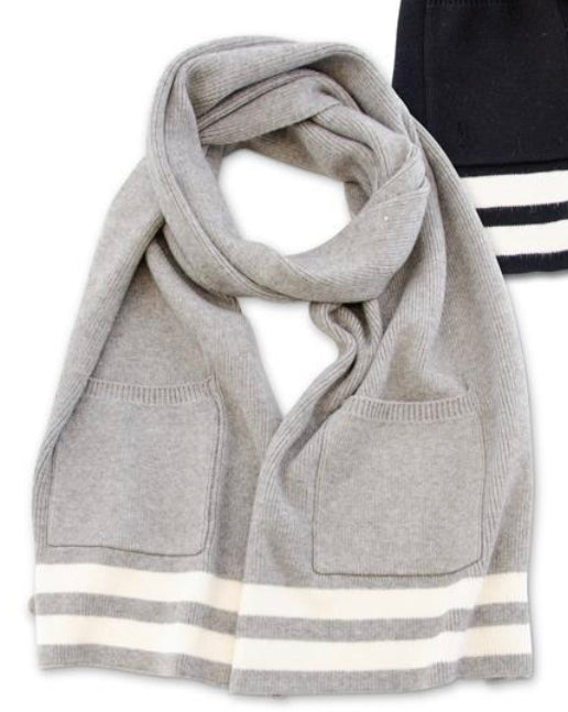 Knit Striped Pocketed Scarves