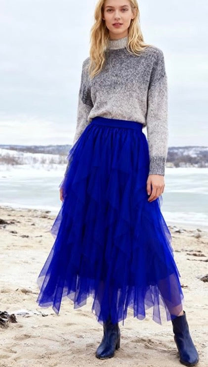 The Tulle Festival Skirt in Royal Blue