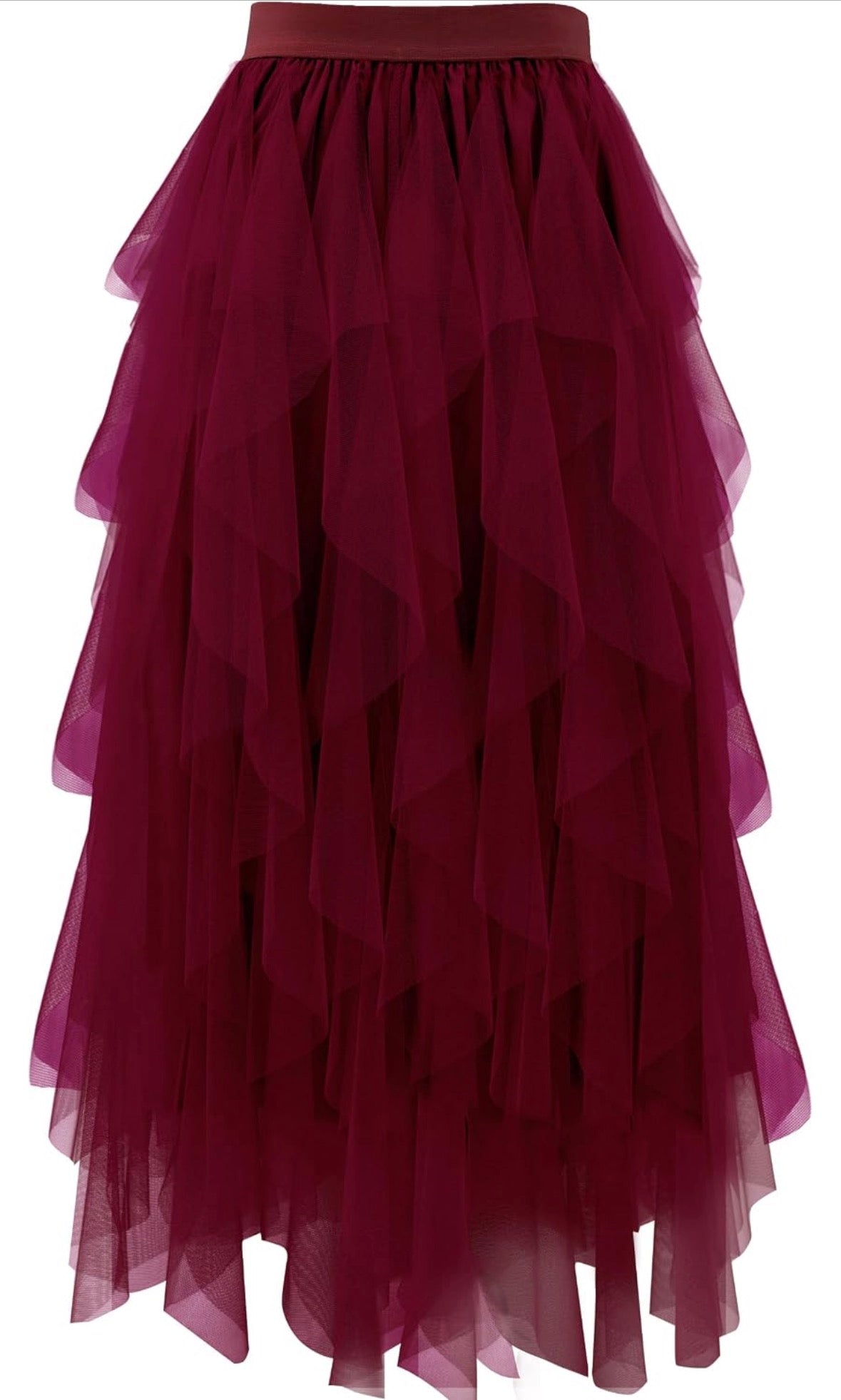 The Tulle Festival Skirt in Burgundy