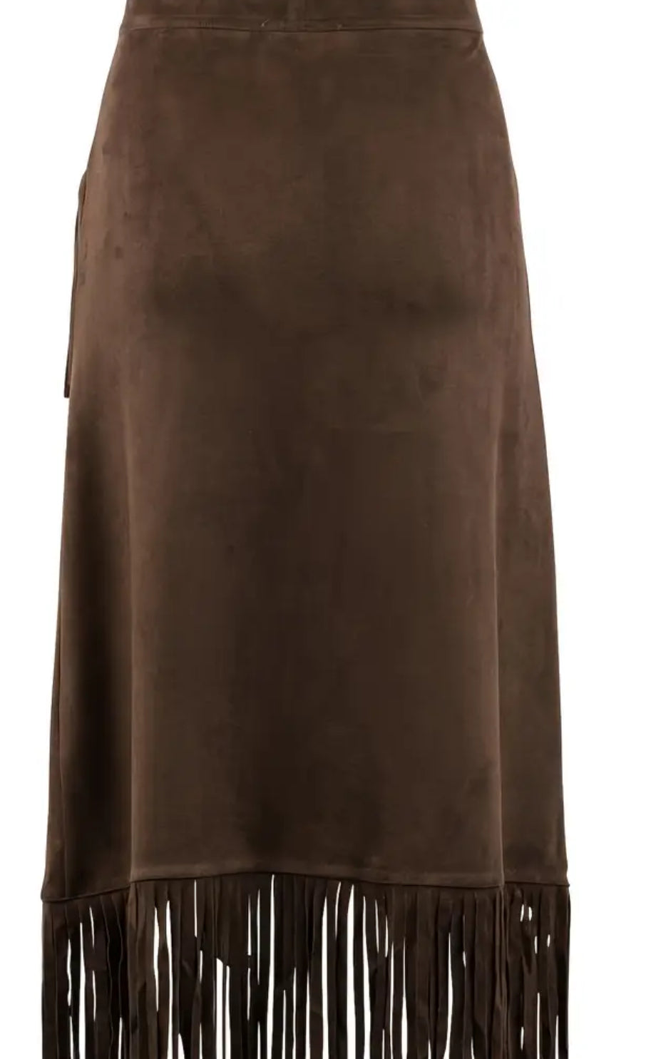 The A Symetrical Fringe Brown Skirt