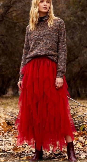 The Tulle Festival Skirt in Red