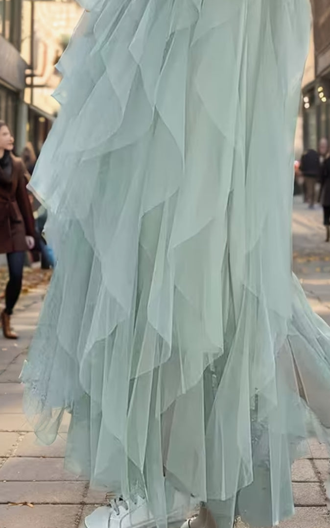 The Tulle Festival Skirt in Sage Green