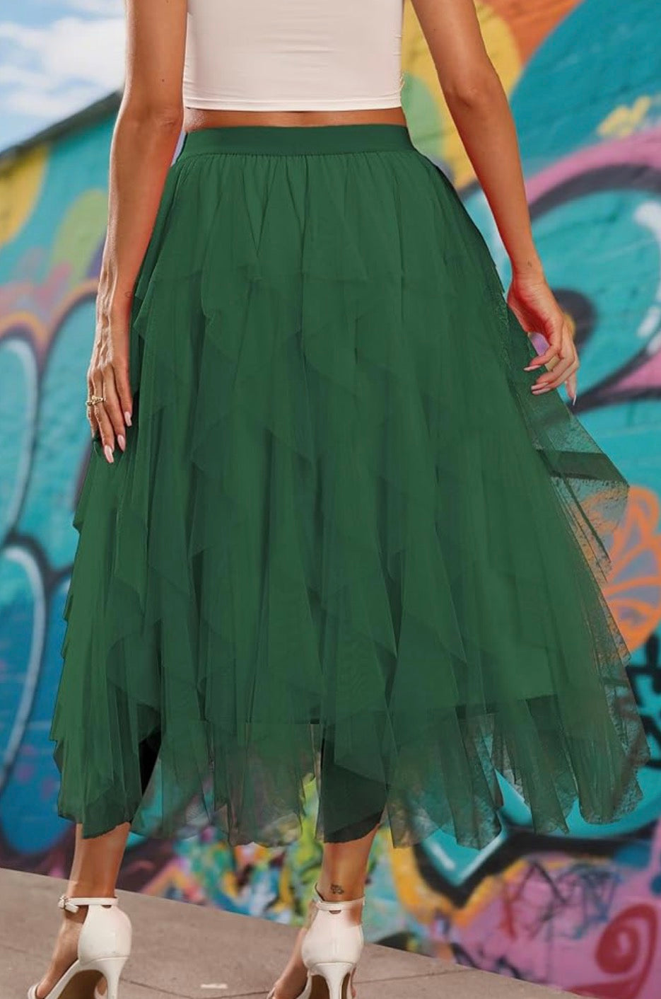 The Tulle Festival Skirt in Deep Green