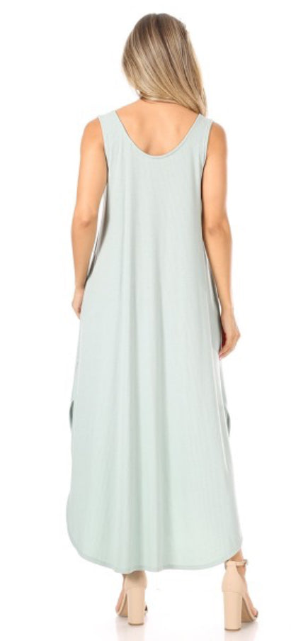 The Ribbed Tank Dress in Oatmeal