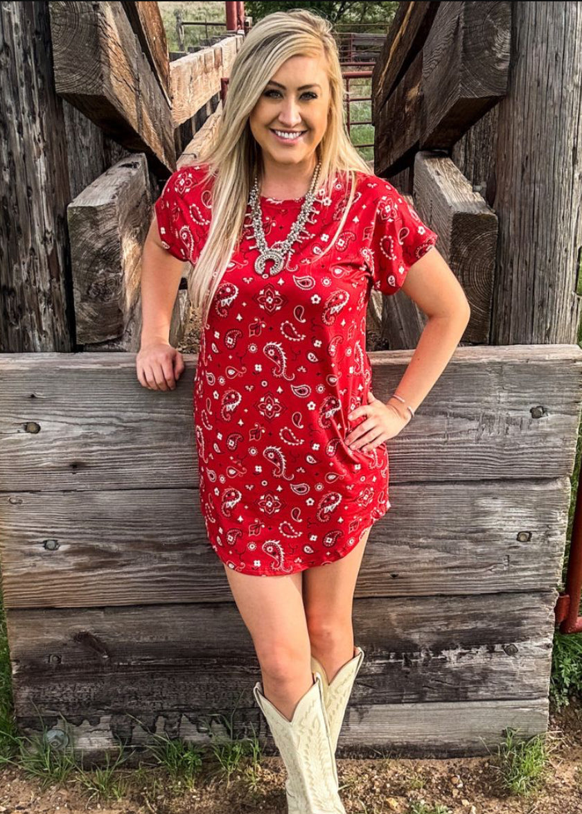 The BANDANA BABE RED DRESS
