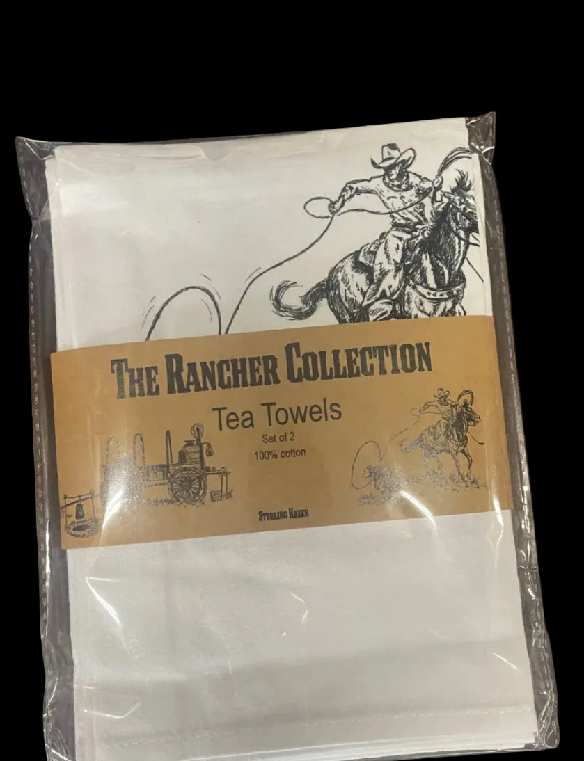THE RANCHER COLLECTION set of 2 TEA TOWELS