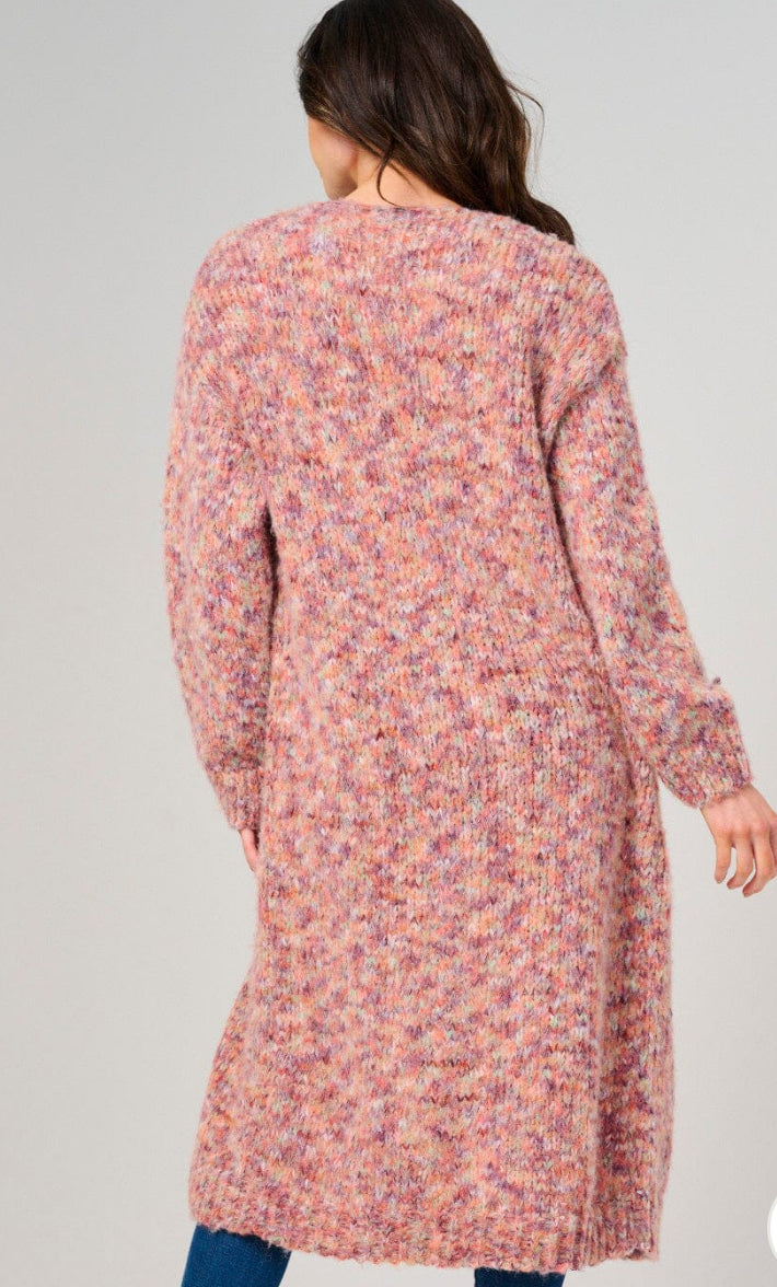 Multi Knit Open Front Cardigan