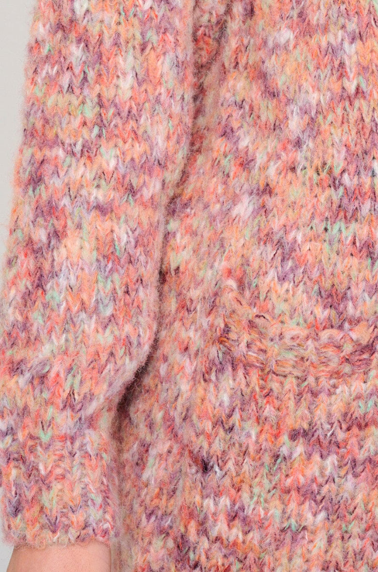Multi Knit Open Front Cardigan