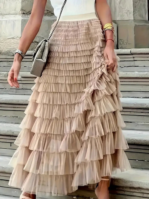 The Apricot Layered Festival Skirt