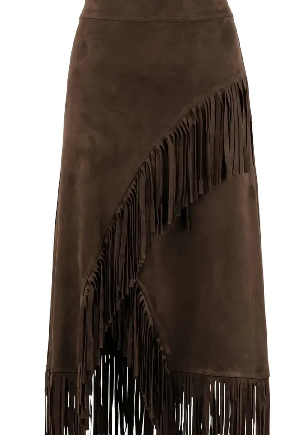 The A Symetrical Fringe Brown Skirt