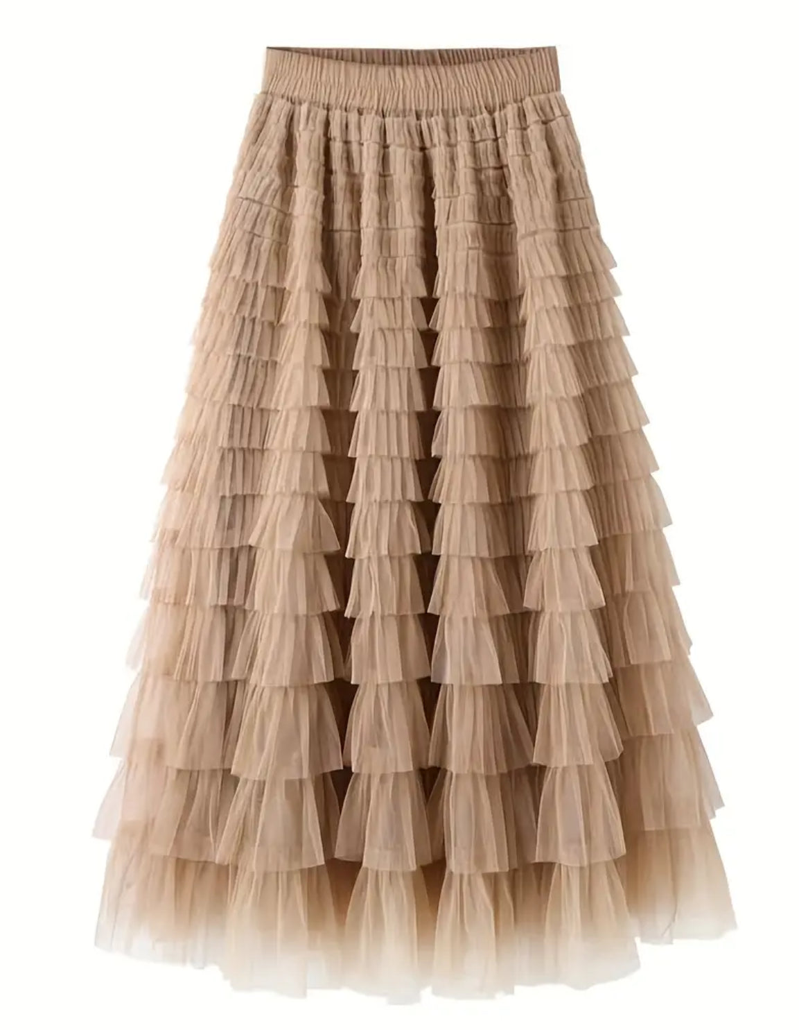 The Khaki Layered Festival Skirt