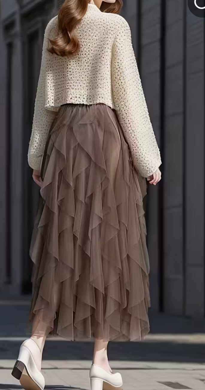 The Dusty Brown Tulle Festival Skirt