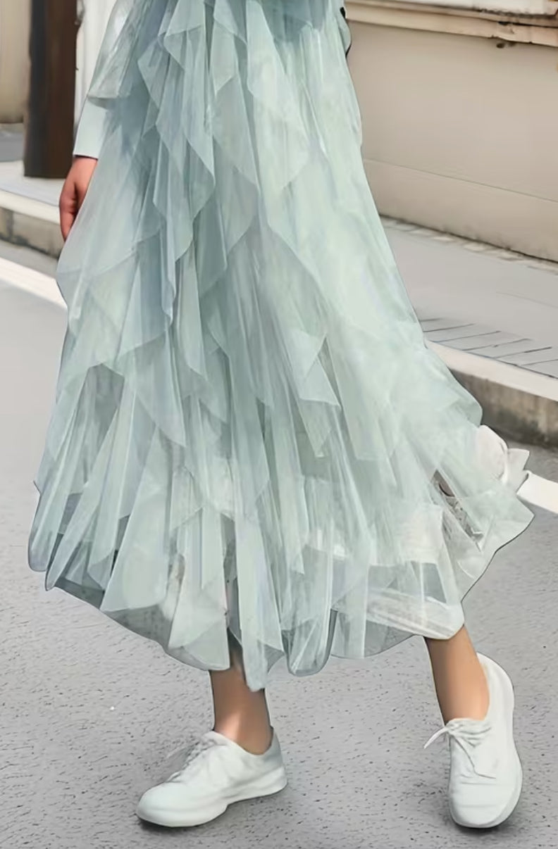 The Sage Green Tulle Festival Skirt