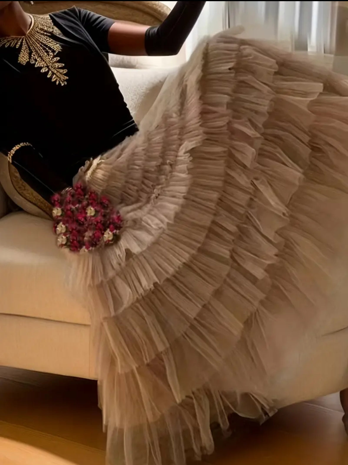 The Khaki Layered Festival Skirt