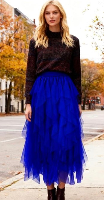 The Tulle Festival Skirt in Royal Blue