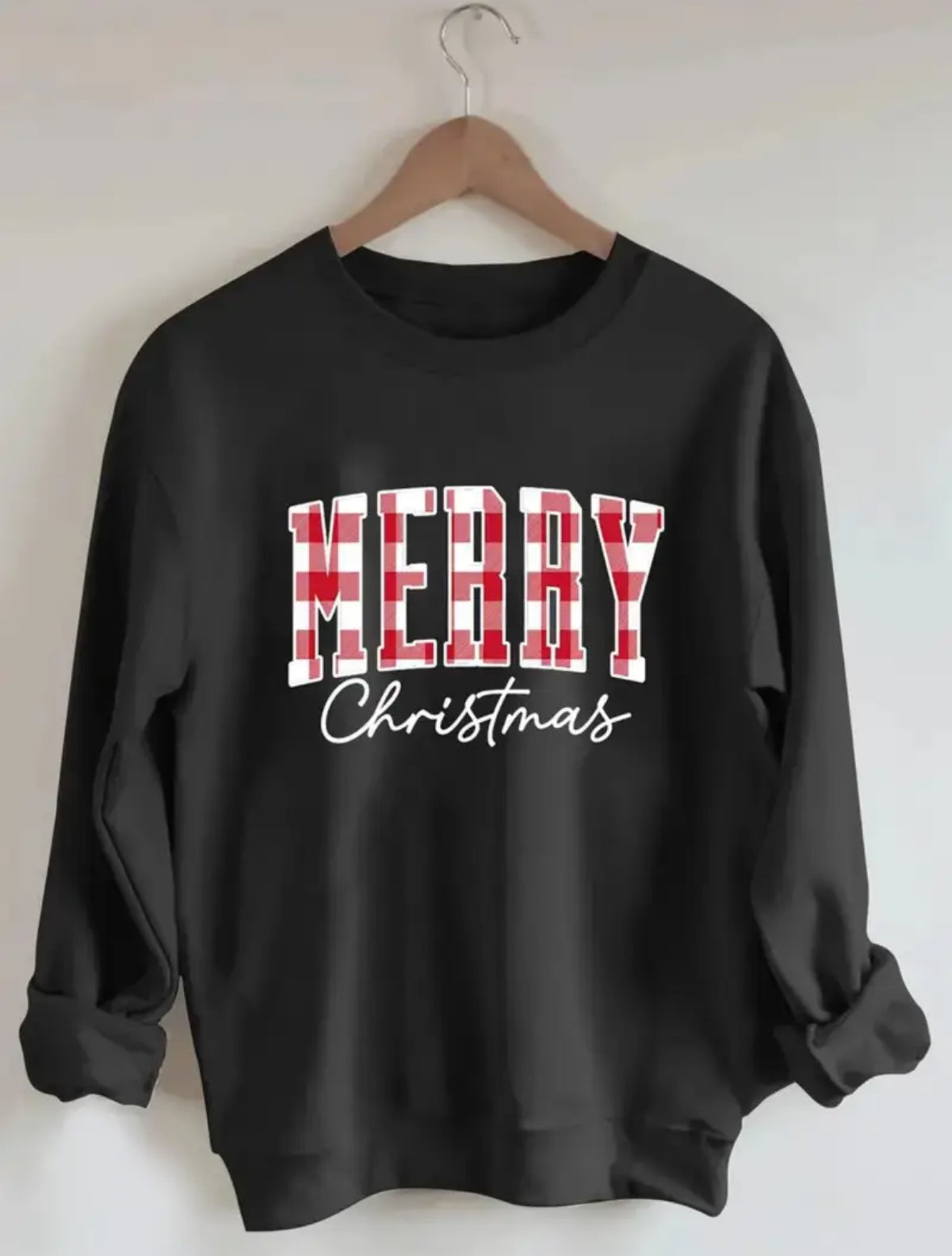 The Merry Christmas Crew Sweatshirt in Black