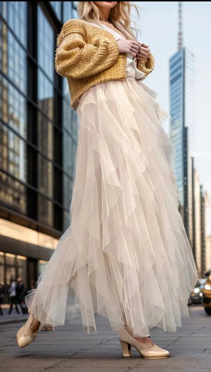 Ivory Tulle Festival Skirt