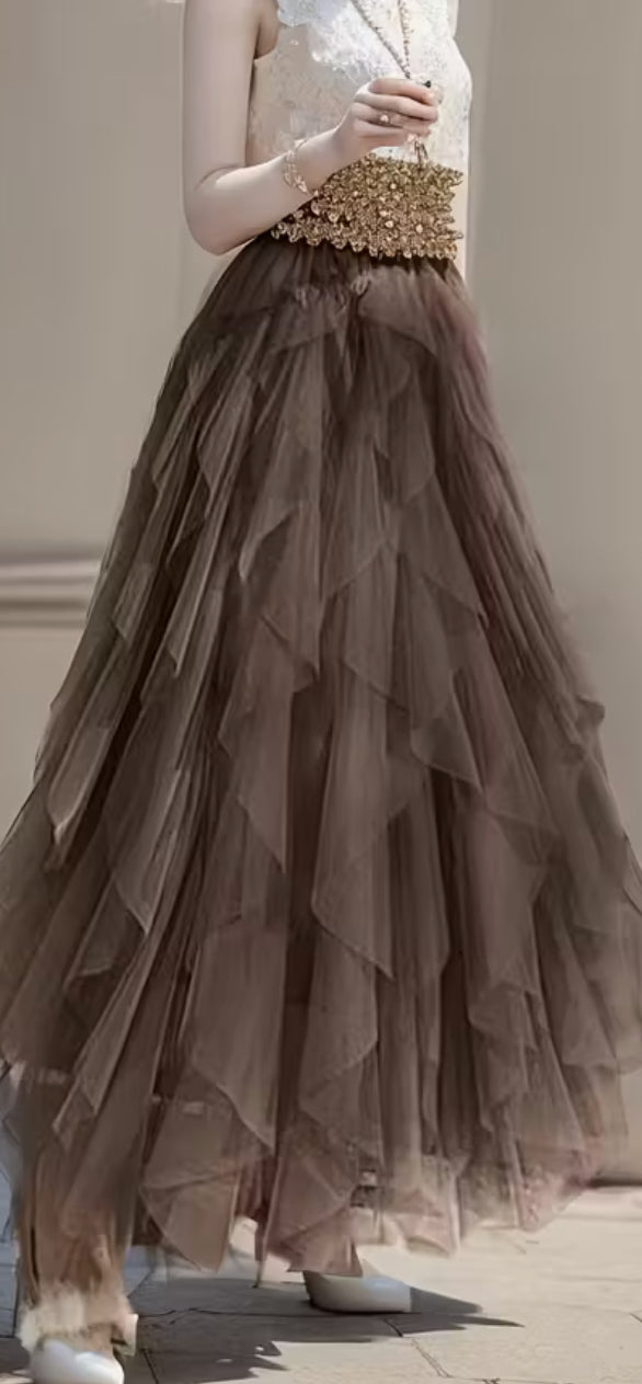The Dusty Brown Tulle Festival Skirt