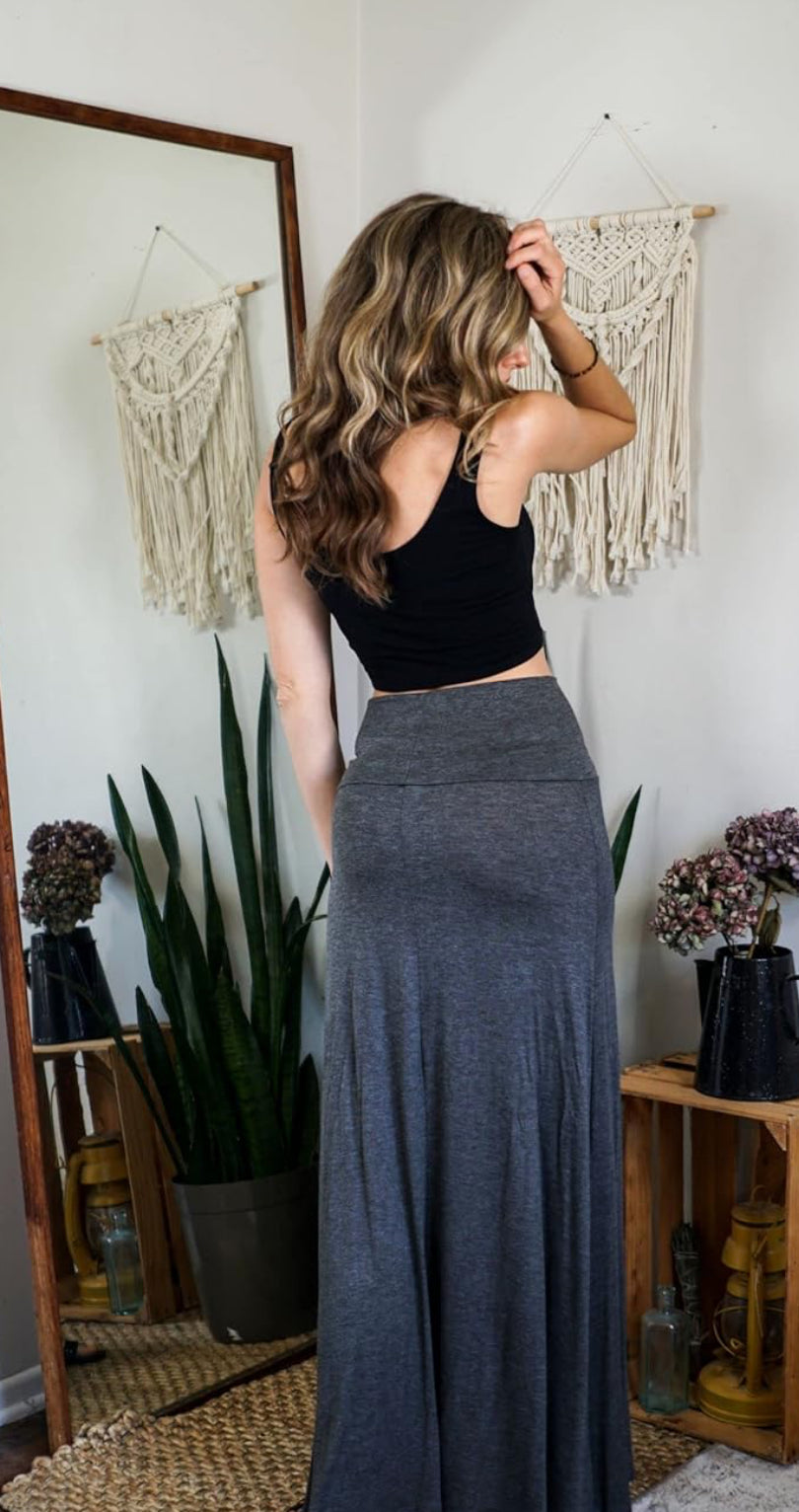 Charcoal Maxi Skirt