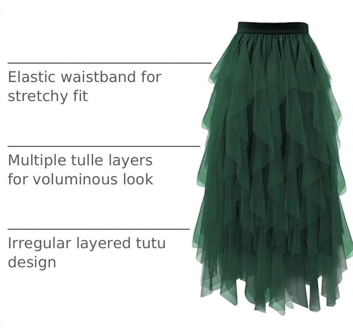 The Tulle Festival Skirt in Burgundy