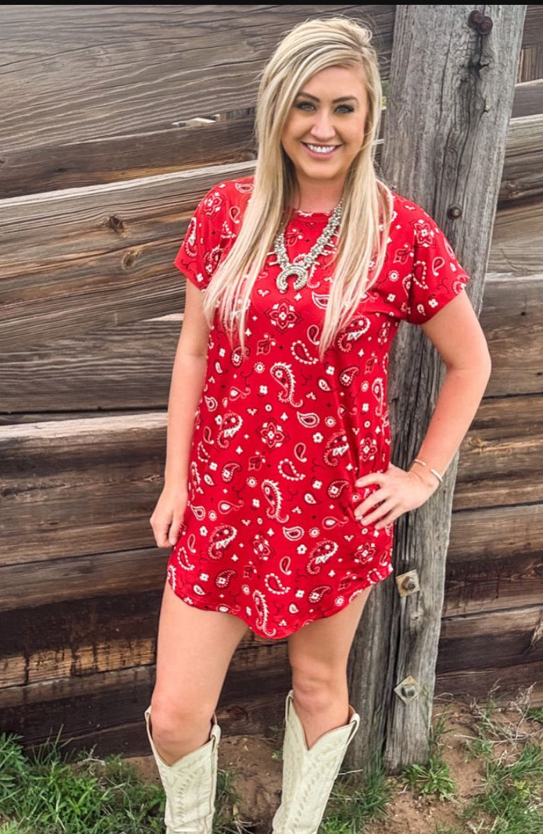 The BANDANA BABE RED DRESS