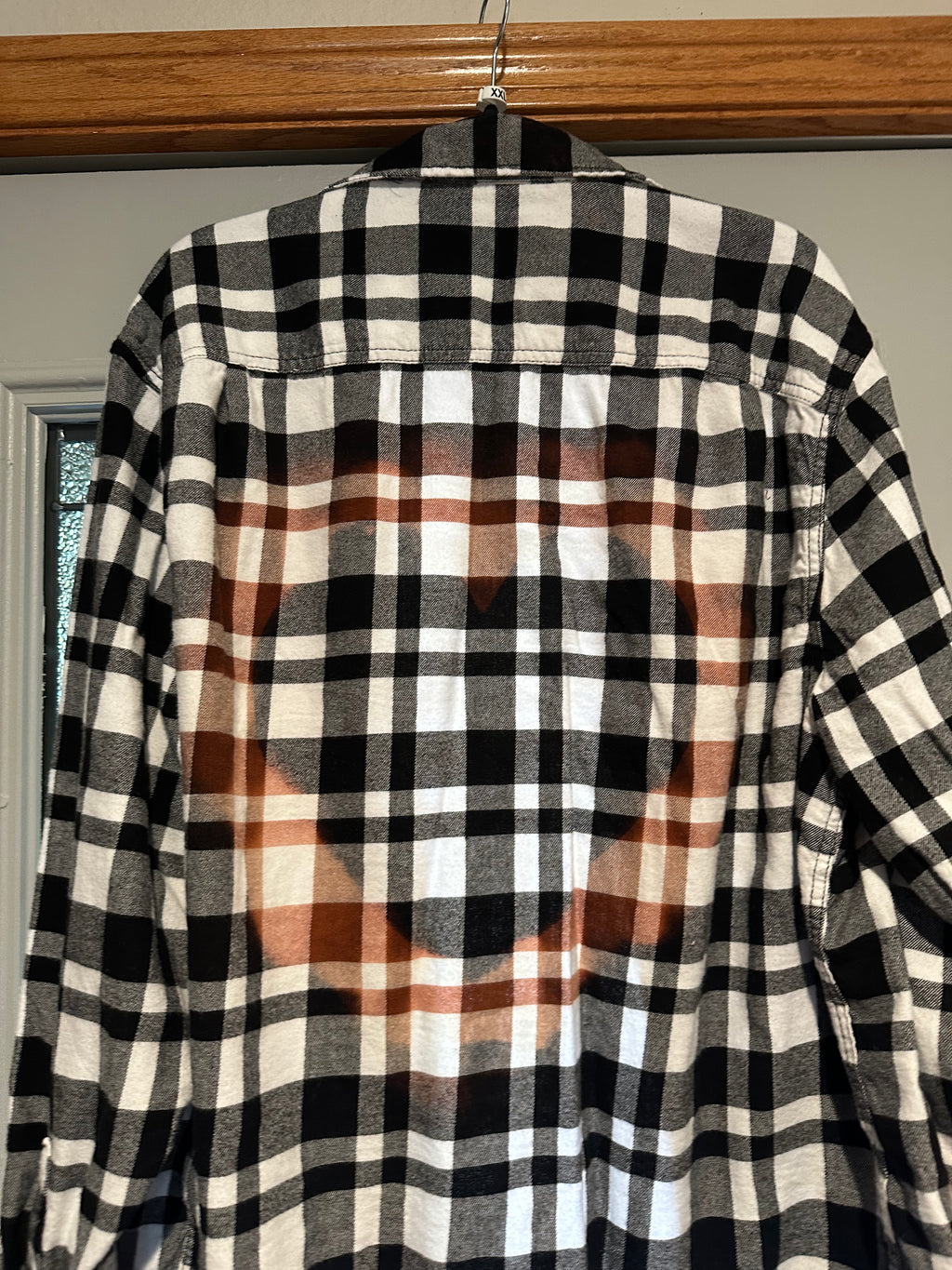 NEW Up Cycled Flannel red/black Lumberman with Heart Designs