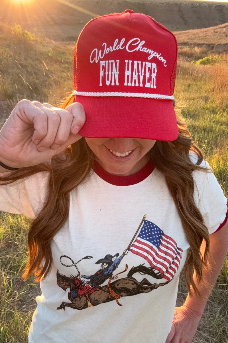 THE WORLD CHAMPION FUN HAVER CAP in RED