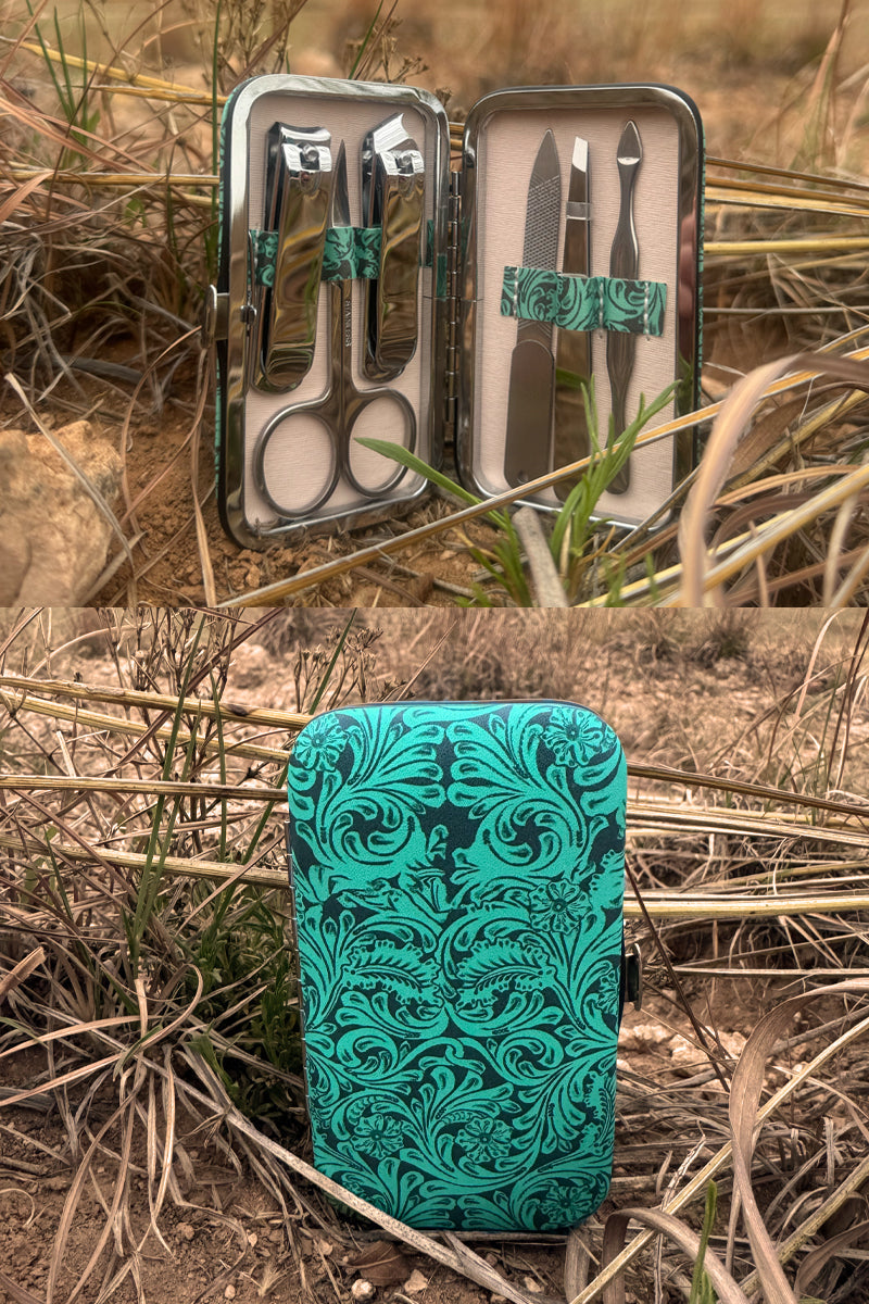 The TOOLED IN TURQUOISE MANICURE SET