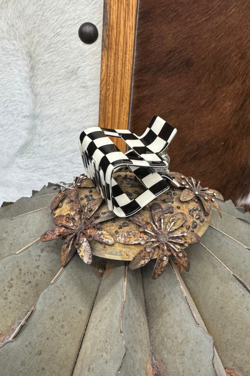 The MINI CHECKED FUNKY BLACK CLIP