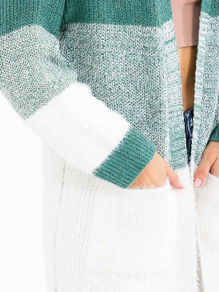 The Green Color Block Sweater