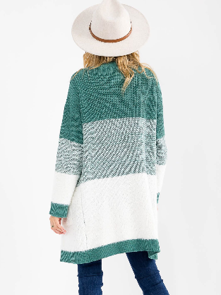 The Green Color Block Sweater