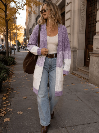 The Lavender Color Block Sweater