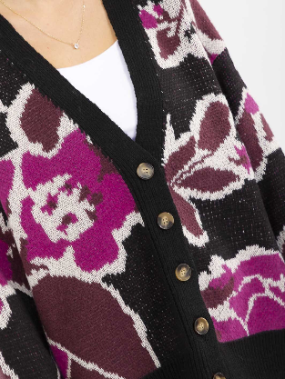 The Black Floral Cardigan