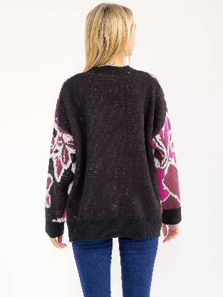The Black Floral Cardigan
