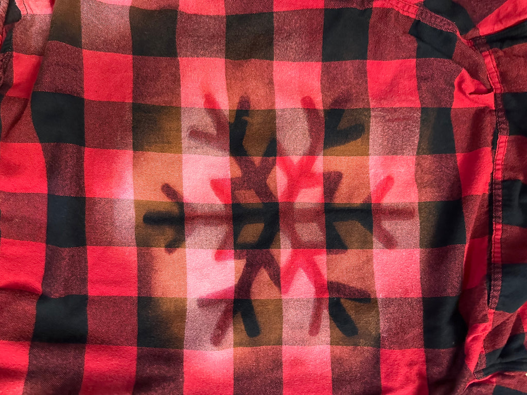 NEW Red/Black Flannel with Snowflake Design