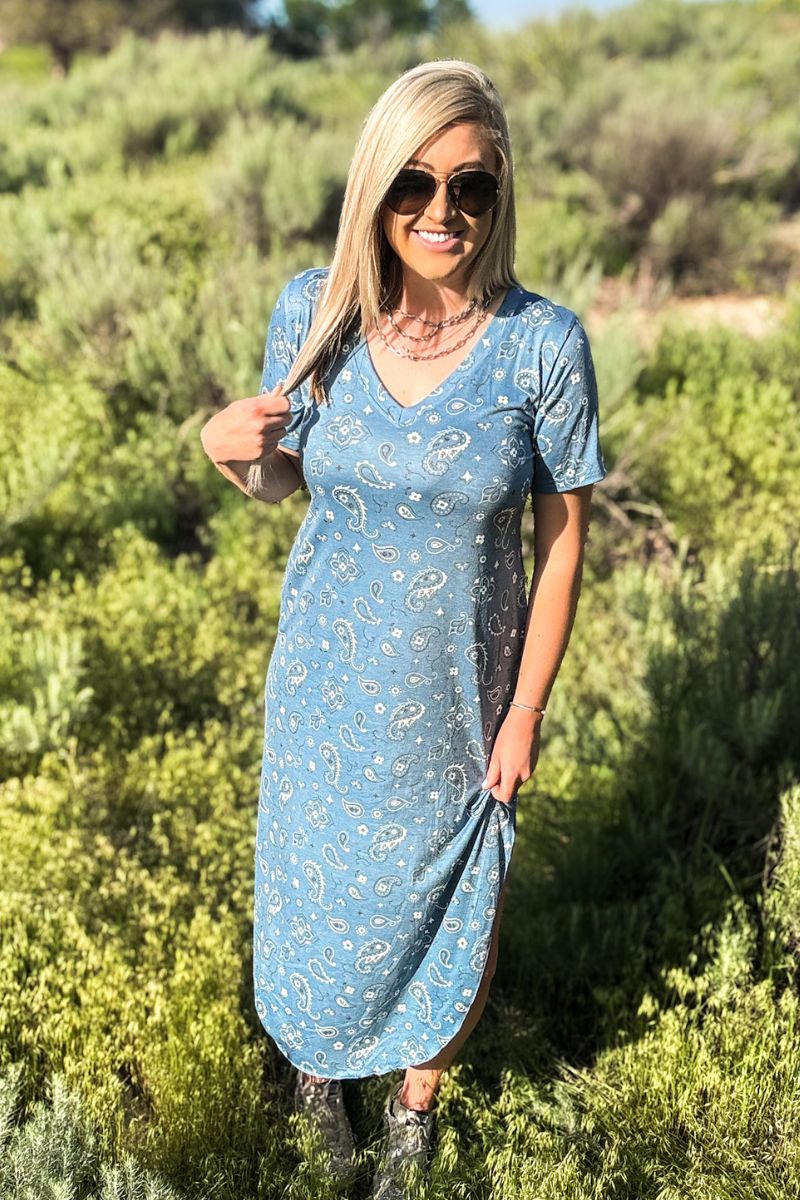 The BANDANA BABE BLUE MAXI DRESS