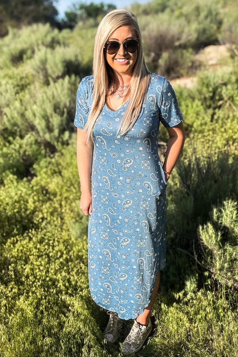 The BANDANA BABE BLUE MAXI DRESS