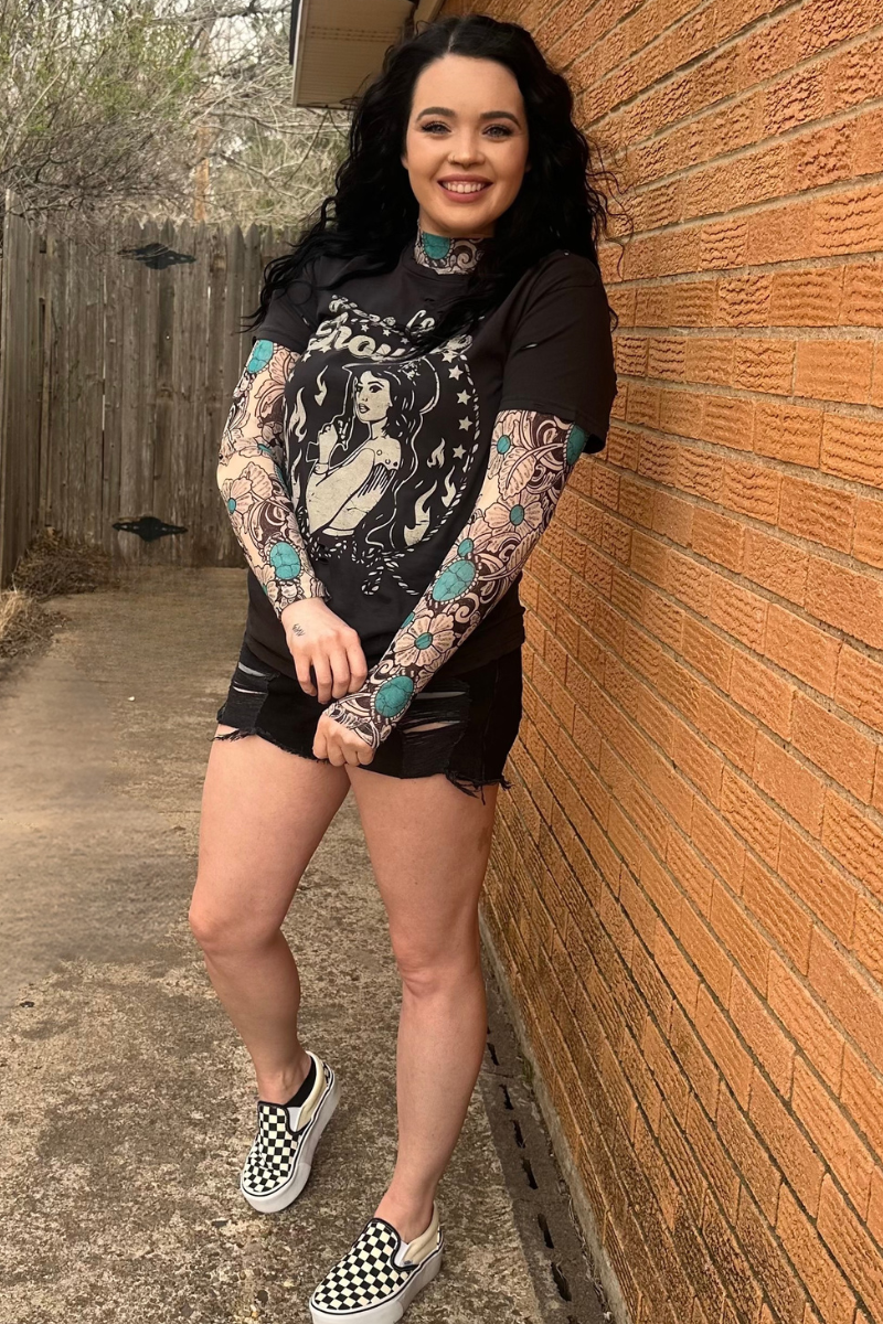 The Tattoos On This Town Mesh Top