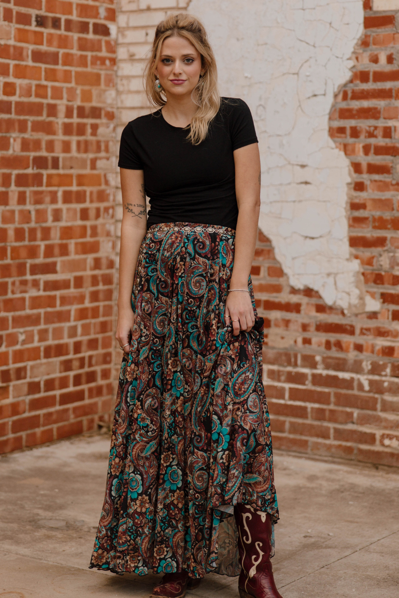 The Sagebrush Swirl Maxi Skirt
