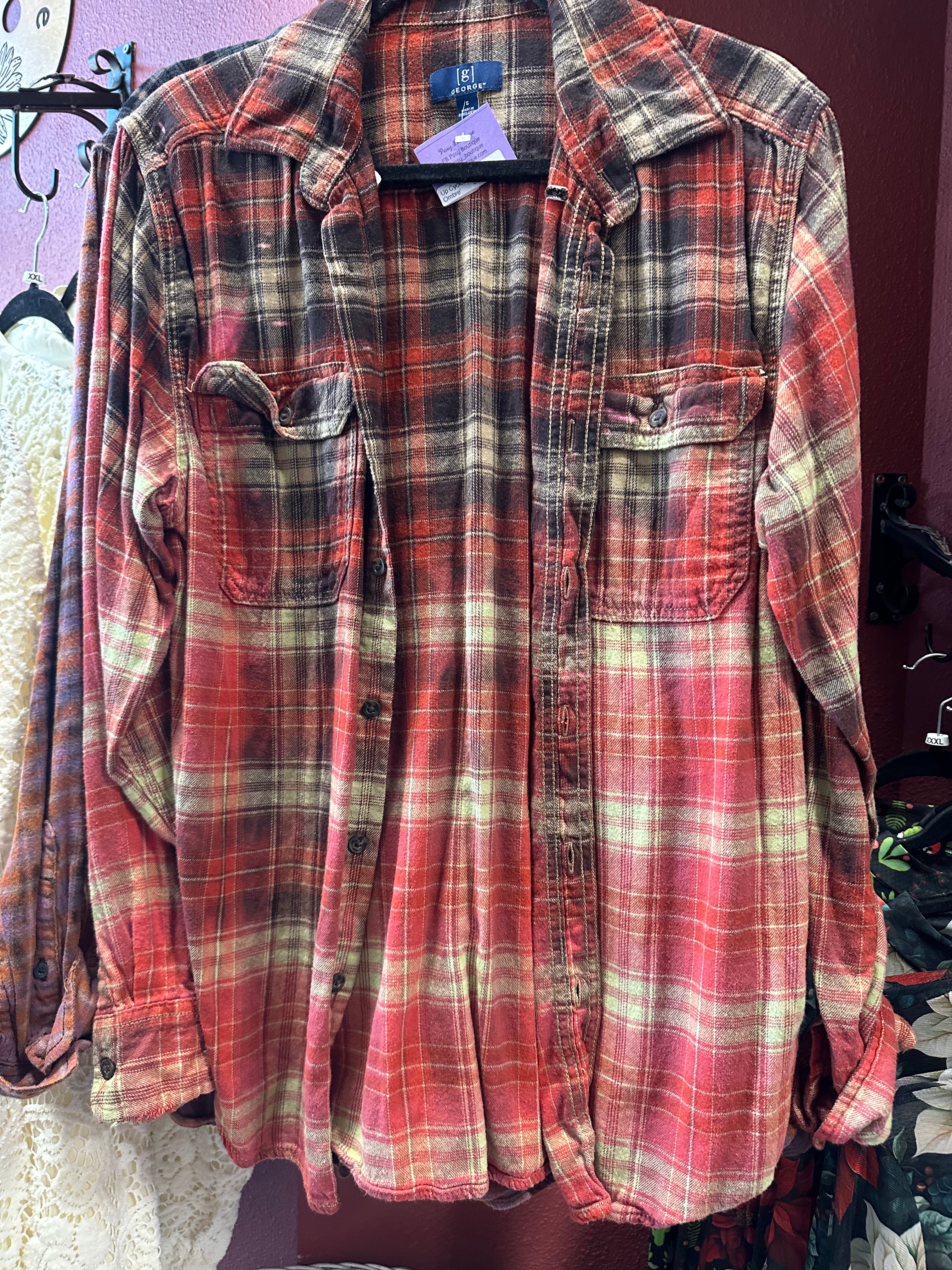 NEW Up Cycled Flannel Size MED