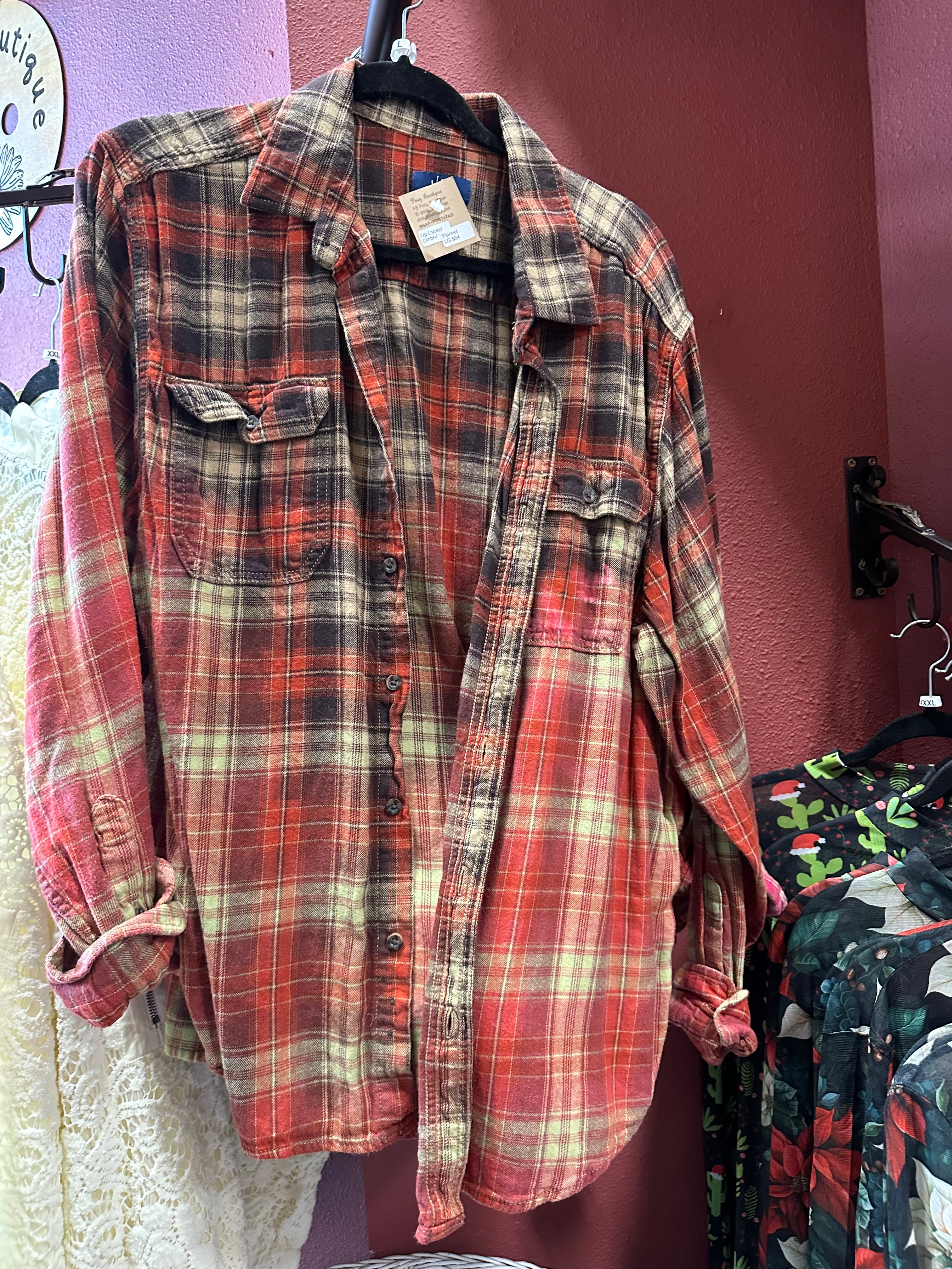 NEW Up Cycled Flannel Size LG