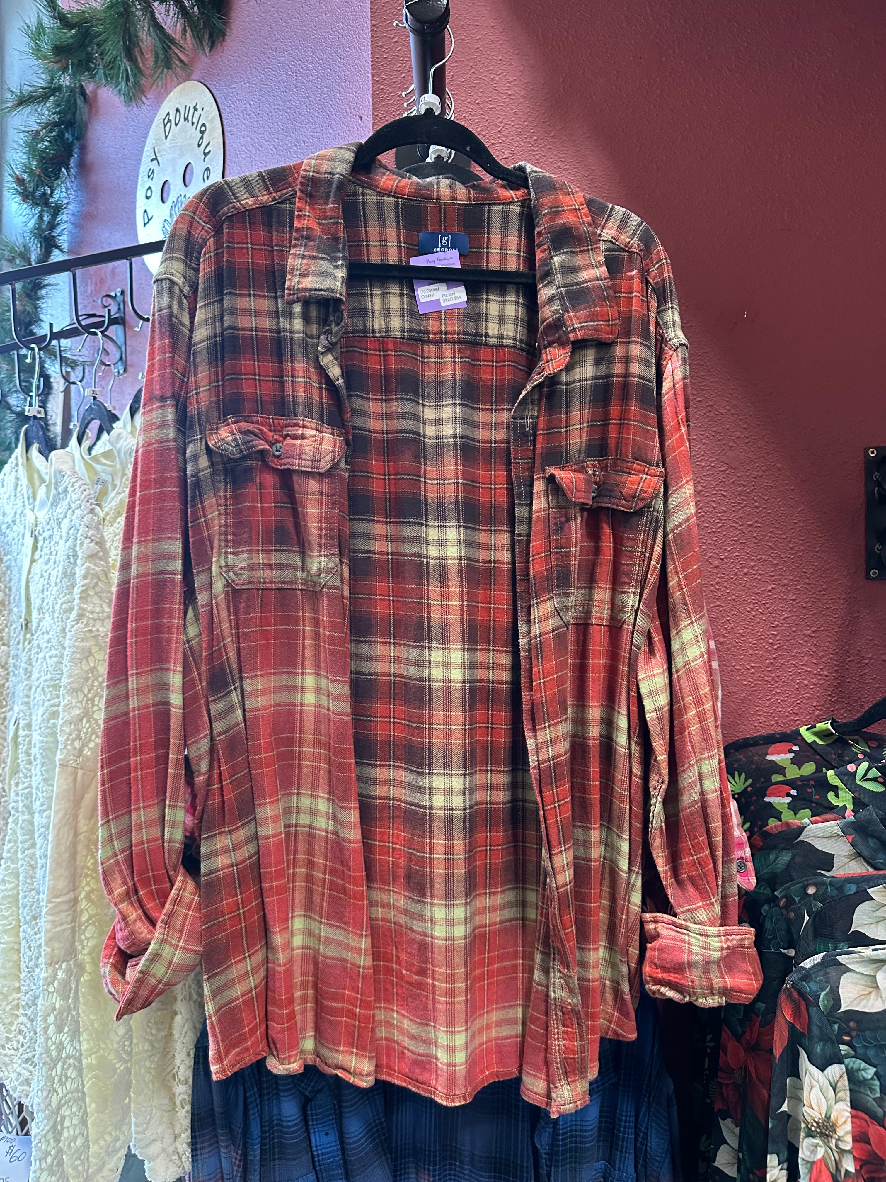 NEW Up Cycled Flannel Size 3XLG