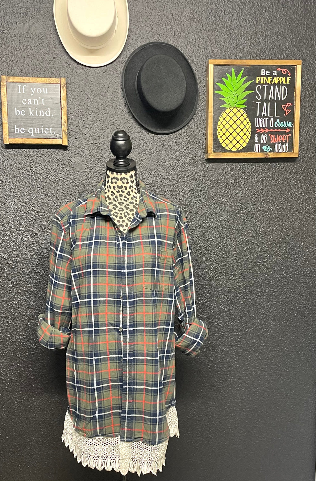 NEW Up Cycled Flannel with Lace for ADULTS in